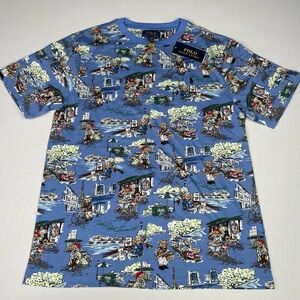Polo Ralph Lauren Boys Size MEDIUM (10-12) Polo Bear Short Sleeve Blue T-Shirt